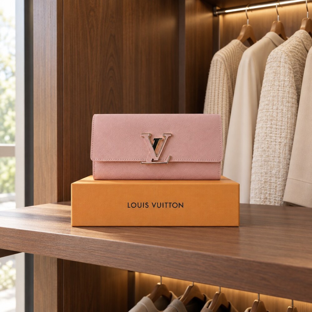 Louis Vuitton Capucines Long Wallet Rose Pink Leather